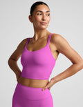 GlowZone Strappy Cropped Tank - Electric Fuchsia