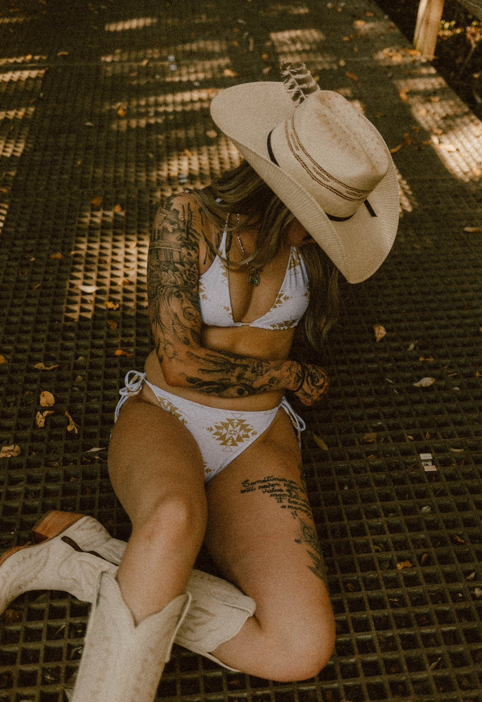 Gold Aztec String Bikini