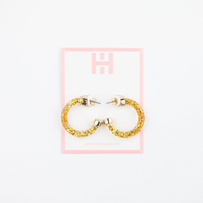 Gold Glitter Mini Hoop Earrings