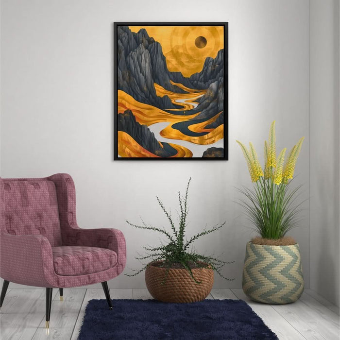 Gold Golf Course - Large Modern Canvas Print