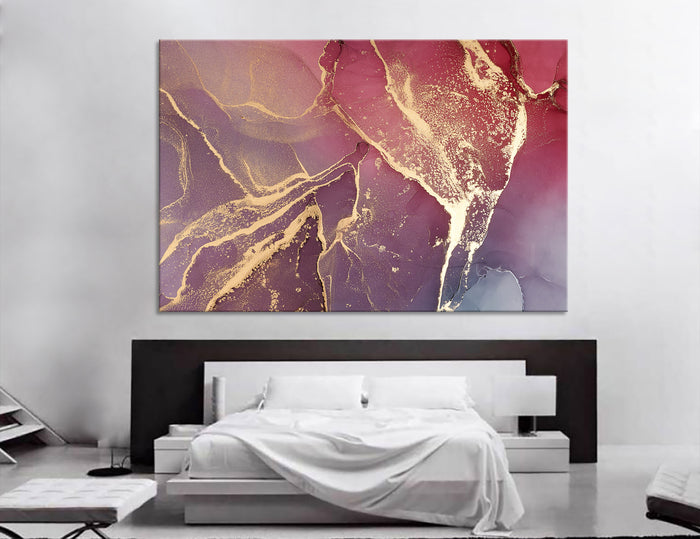 Gold Red Abstract Canvas Print #1036
