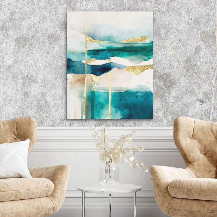 Gold Sky - Turquoise Canvas Print