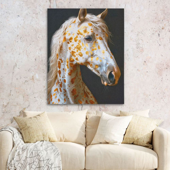 Gold Spots - Wall Art in Black Frame