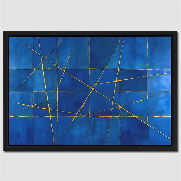 Gold Strands - Blue Pattern Canvas Print