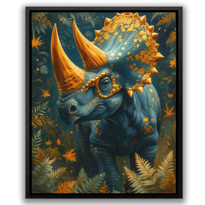 Gold Triceratops - Gold Brendan Canvas Print