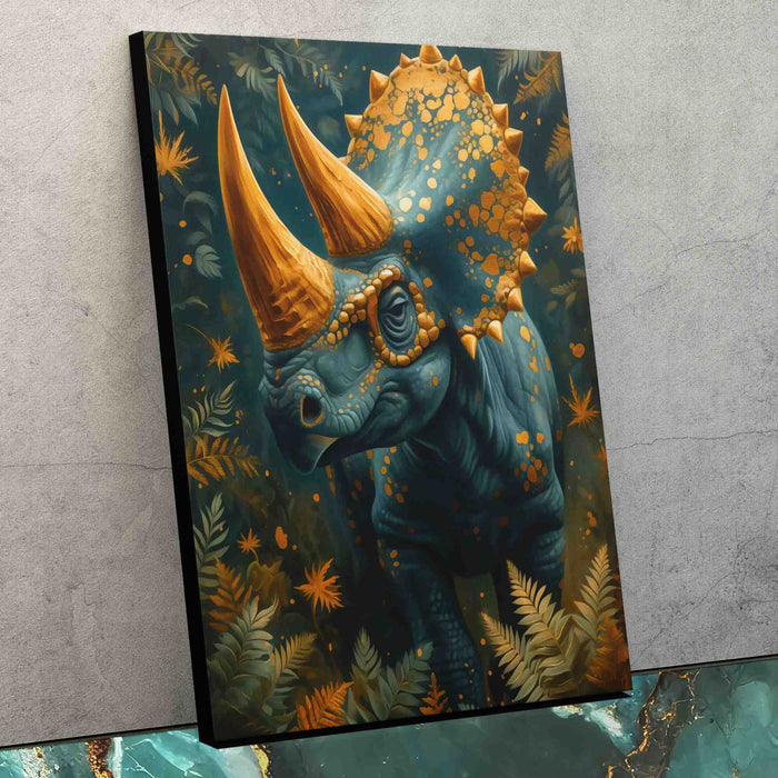 Gold Triceratops - Gold Wall Art