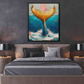 Gold Whale Tail - Animals Canvas Wall Art
