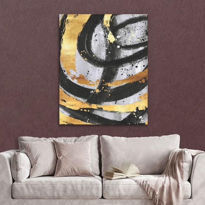 Golden Circles Abstract - Framed Wall Art
