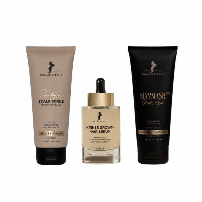 Golden Effect Serum + Mask + Scrub (oily scalp)