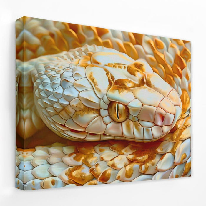 Golden Eyed Snake - Albino Canvas Wall Art