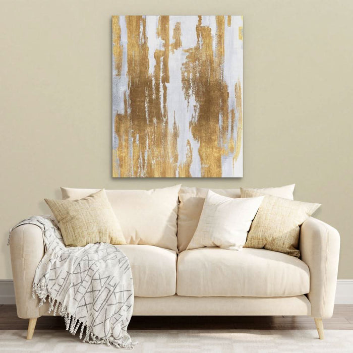 Golden Lines - Large Abstract Canvas Print
