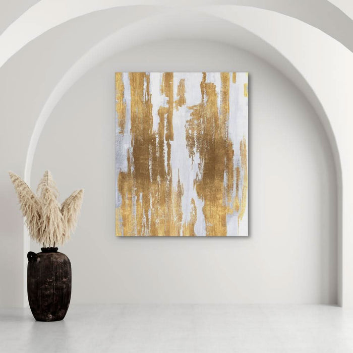 Golden Lines - Gold Wall Art for Living Room