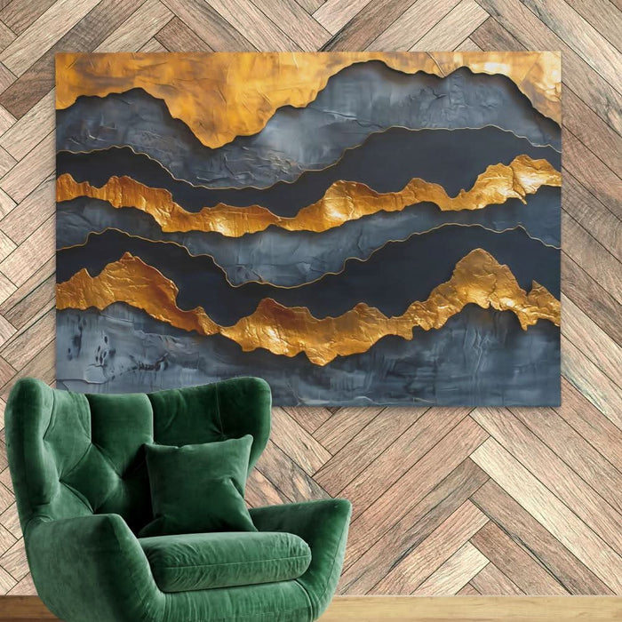 Golden Moments - Landscapes Wall Art in Black Frame