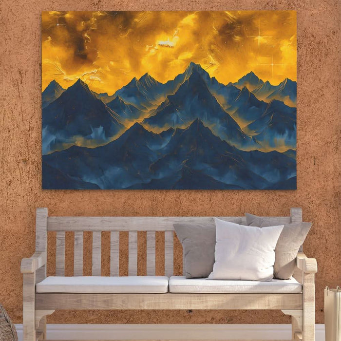 Golden Sky - Mountain Art