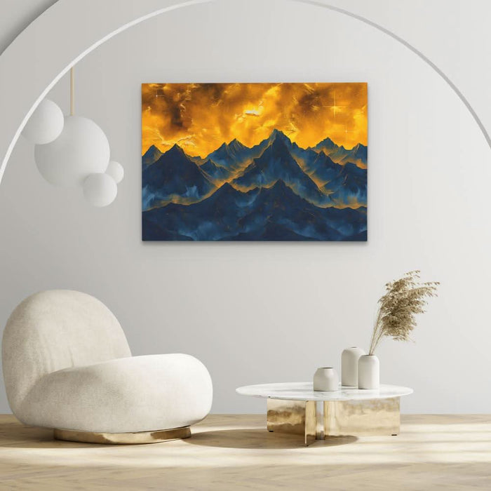 Golden Sky - Black and Gold Canvas Wall Art