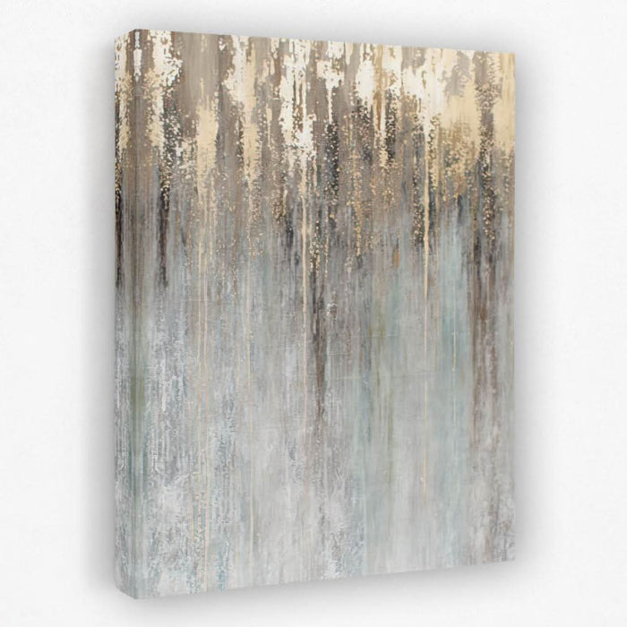 Golden Smudges - Gray Canvas Wall Art