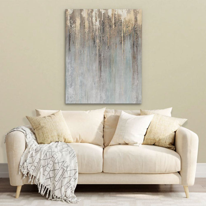 Golden Smudges - Luxury Wall Art in Black Frame