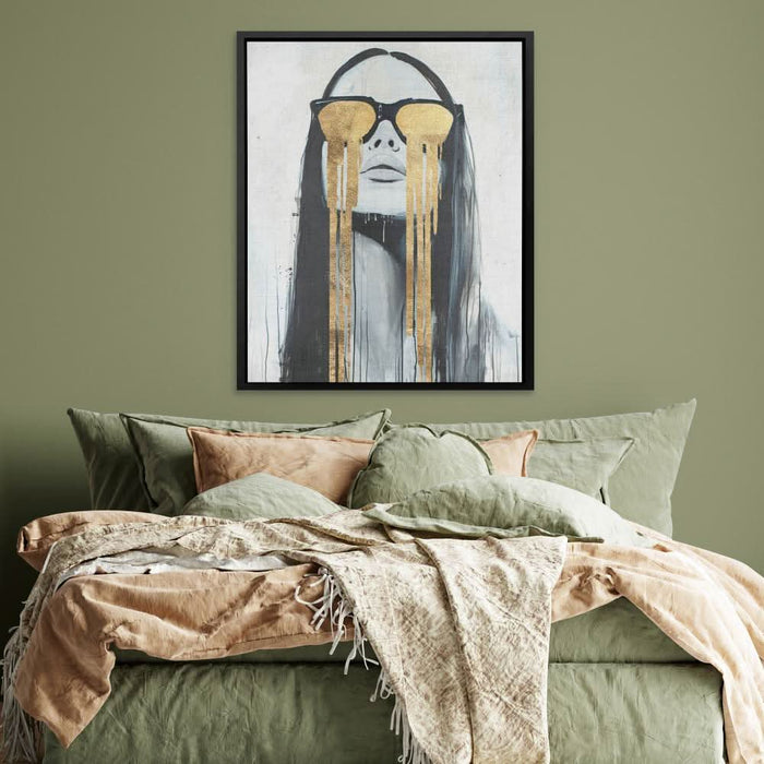 Golden Tears - Large Modern Canvas Print