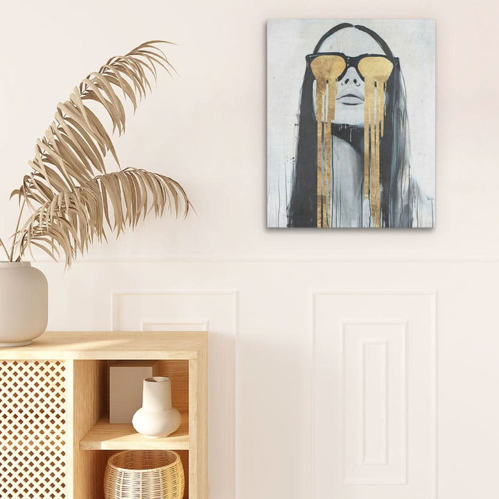 Golden Tears - Gold Wall Art for Female Office