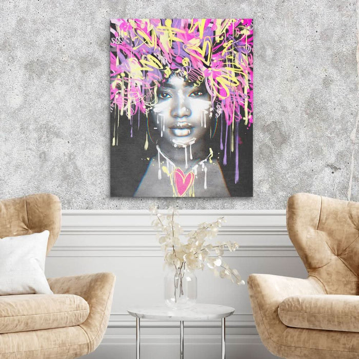 Graffiti Hair - Feminine Canvas Print