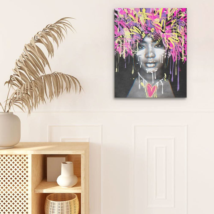 Graffiti Hair - Large Modern Canvas Print