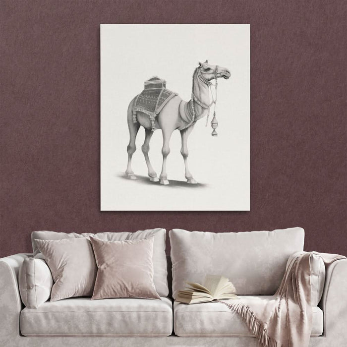 Graphic Camel - Modern Beige Canvas Wall Art