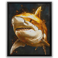 Great Gold Shark - Beach House Canvas Wall Art