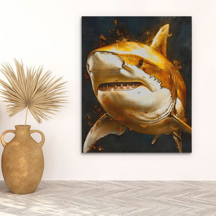 Great Gold Shark - Large Canvas Print