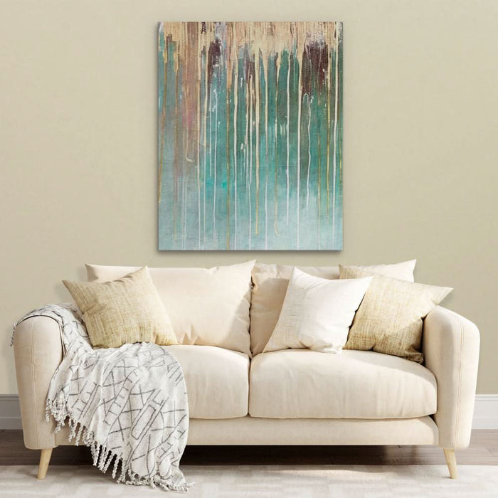 Green Wall Gold - Gold Canvas Print