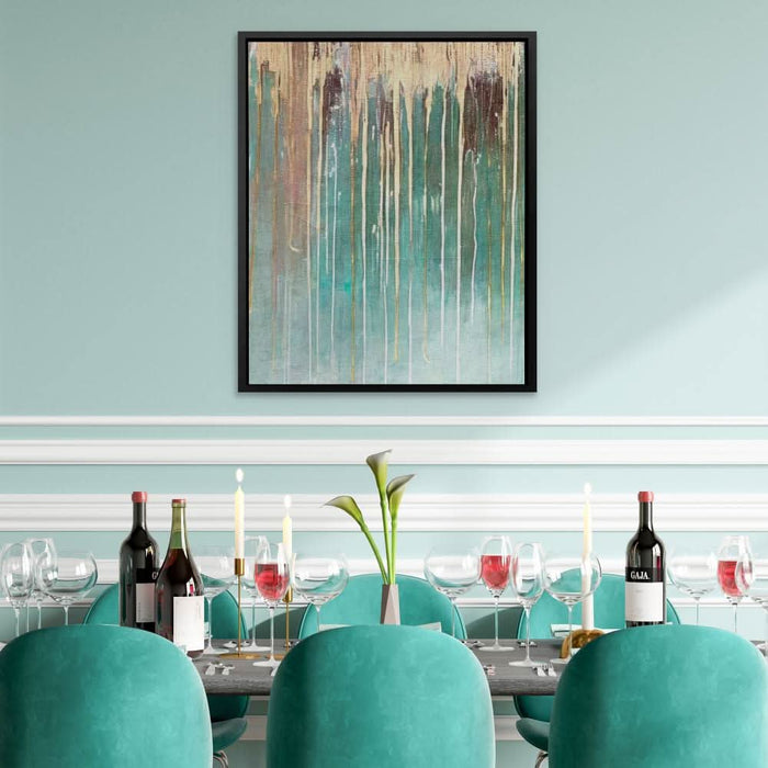 Green Wall Gold - Modern Green Canvas Wall Art