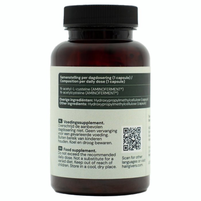 Hairgivers NAC supplement 600 mg | 120 capsules (N-acetylcysteine)