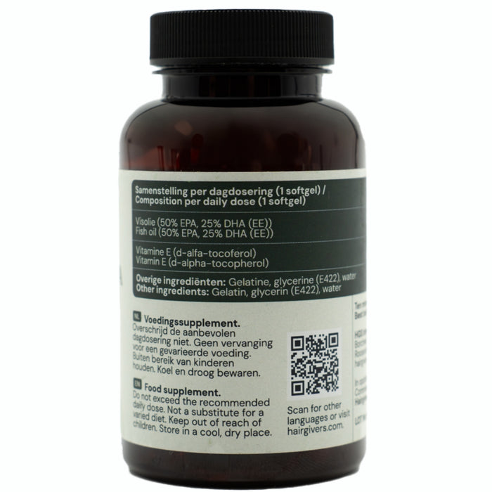Hairgivers Omega 3 supplement 1000 mg | 120 capsules (EPA/DHA)