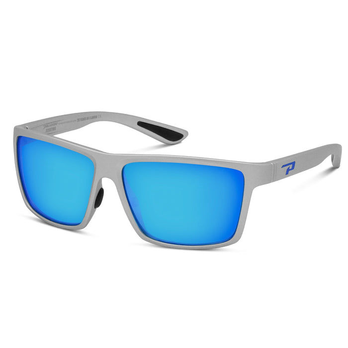 Metallic Silver w/ Blue Revo Mirror Polarized