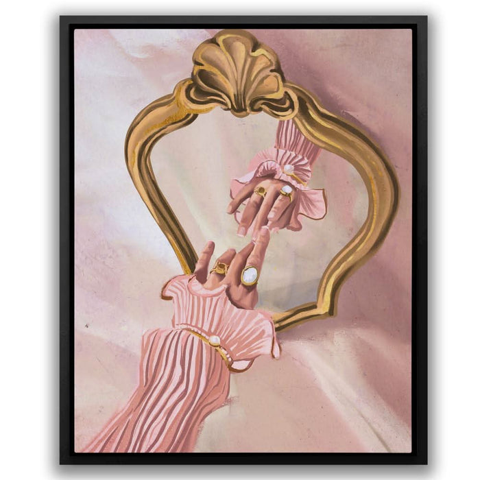 Hand and Mirror - Hand Wall Art in Black Frame