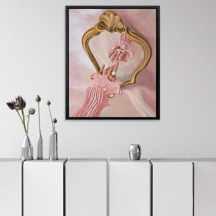 Hand and Mirror - Large Modern Canvas Print