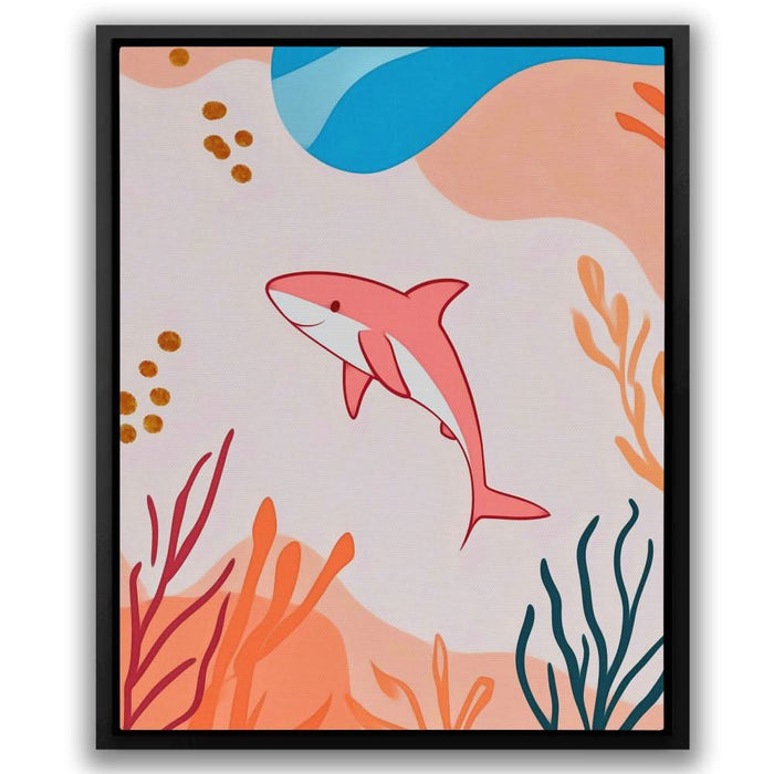 Happy Pink Shark - Large Contemporary Canvas Print