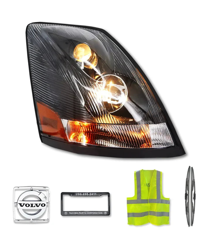 Headlight Assembly Black Passenger 2004-2017 Volvo VNL VNM