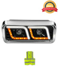 Headlight Black LED DRL Passenger Kenworth W900 T800 T600