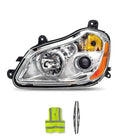 Headlight Halogen Assembly Chrome Housing Driver 2013-2021 Compatible with T680