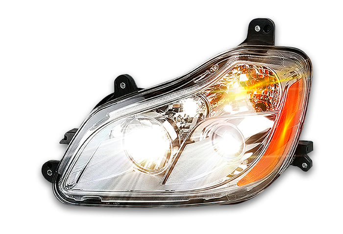 Headlight Halogen Assembly Chrome Housing Driver 2013-2021 Compatible with T680