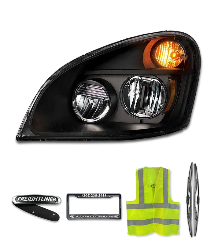 Headlight LED Black Driver 2008-2017 Freightliner Cascadia 125 113