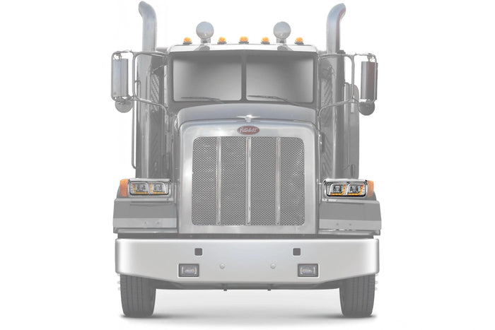 KOZAK LED DRL DUAL Chrome Projector Headlight (Driver Left Side) for PETERBILT 357 365 378 379 PLUS Logo, Windshield Wipers and Vest