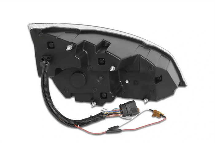 KOZAK Full LED Performance Headlight with LED Turn Signal BLACK Housing (Driver Left Side) for Freightliner Cascadia 2018 and newer PLUS Logo, Windshield Wipers and Vest