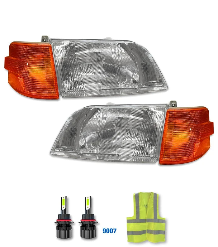 Headlight Set with Turn Signal Lights Set 1998-2003 Volvo VN VNL;  2000-2017 VNM