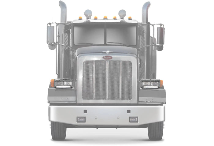 Headlights Bezels Chrome with 12" Clear/White LED Light Strip Bar 2 Pcs For Peterbilt 378 379 -