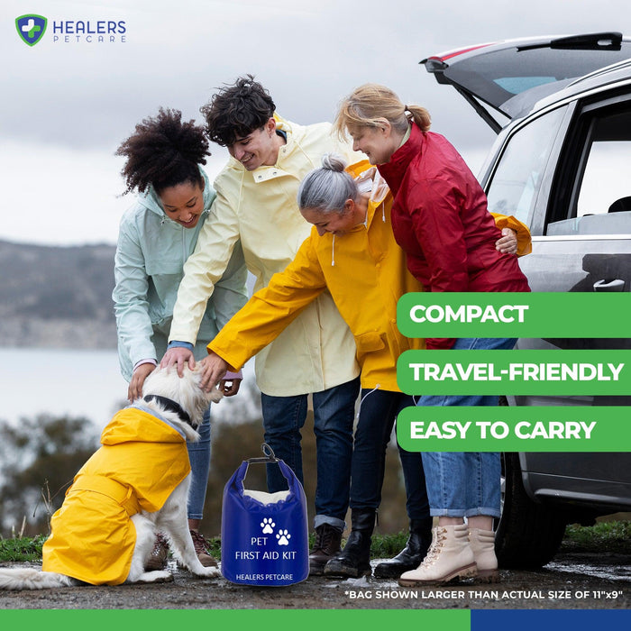A collection of Healers travel bags designed specifically for dogs, showcasing various styles and colors for pet travel.