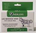 Healers Leg Bandage Wrap box, showing dog illustration and product uses. Includes gauze pads. Green and white packaging with Healers logo.