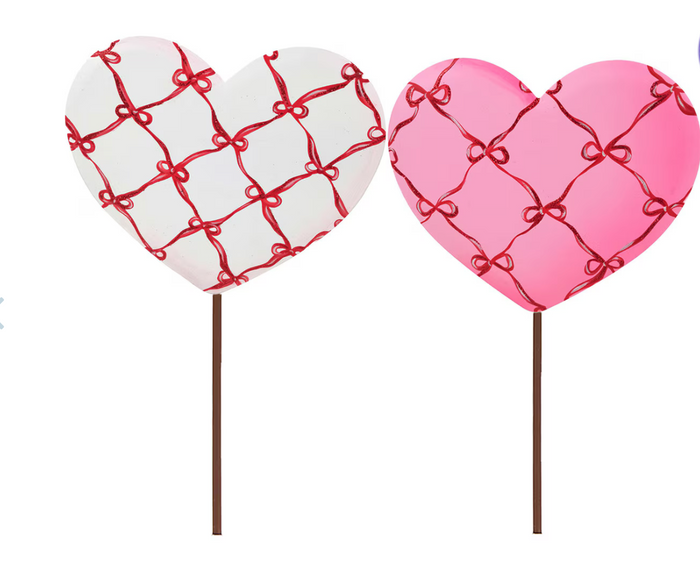 Heart With Bow Lattice in White