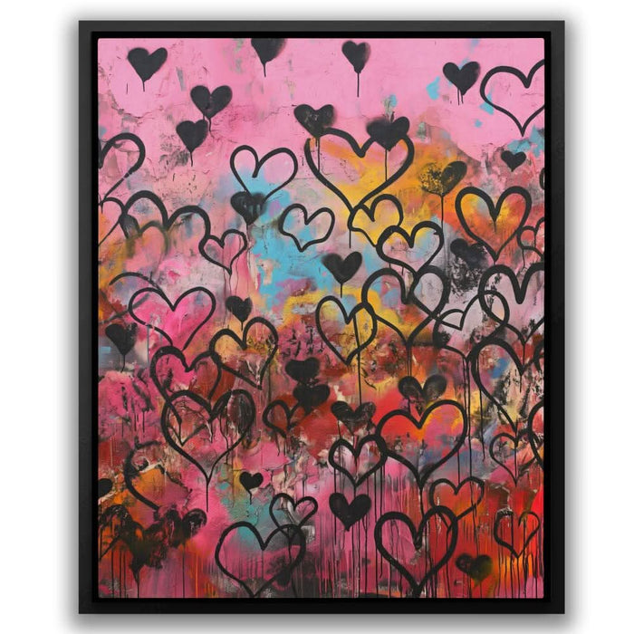 Hearts Wall - Pink Canvas Print