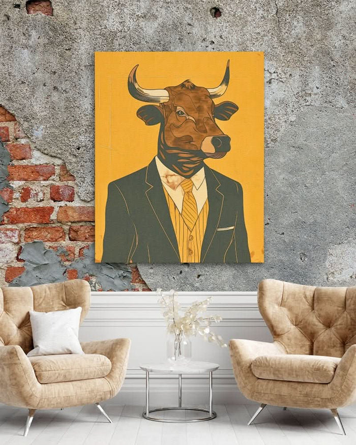 Hedge Fund Manager - Bull Wall Art in Black Frame